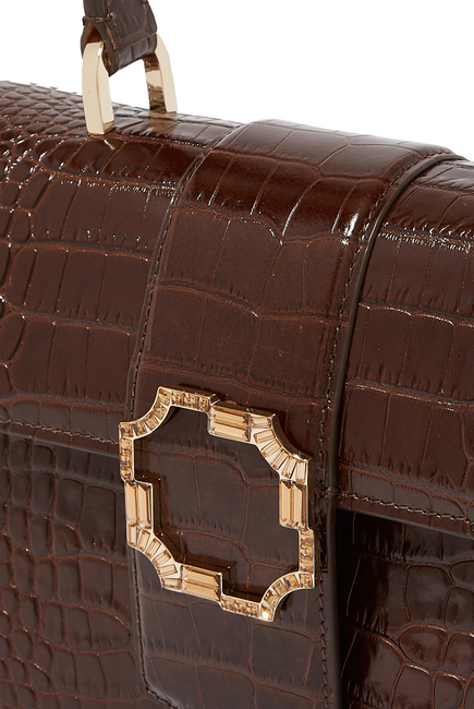 Audrey Croc-Embossed Small Bag